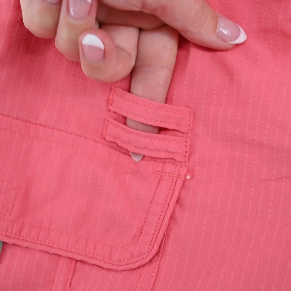 Tommy Bahama Island Patrol Swim Trunks Men L Cargo Hybrid Shorts Coral Pink